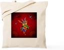 CafePress Funny Sugar Skull Bird Reusable Natural Beige Canvas Shopping Bag
