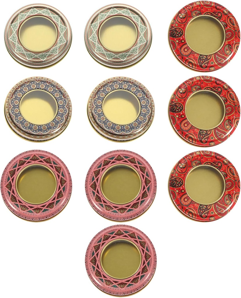 Metal Round Tins Empty Jar: 10Pcs Tin Box with Clear Top Sample Candle Containers Screw Lid Metal Tins for Tea Sugar Candy Coffee