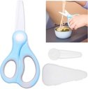 Kare & Kind Ceramic Baby Food Scissors - Blue - With Dust Cover and Storage Case - Cut Baby Food Easily - Ideal for Noodles, Meat, Chicken, Veggies and Fruits (Blue - 1 Pack)