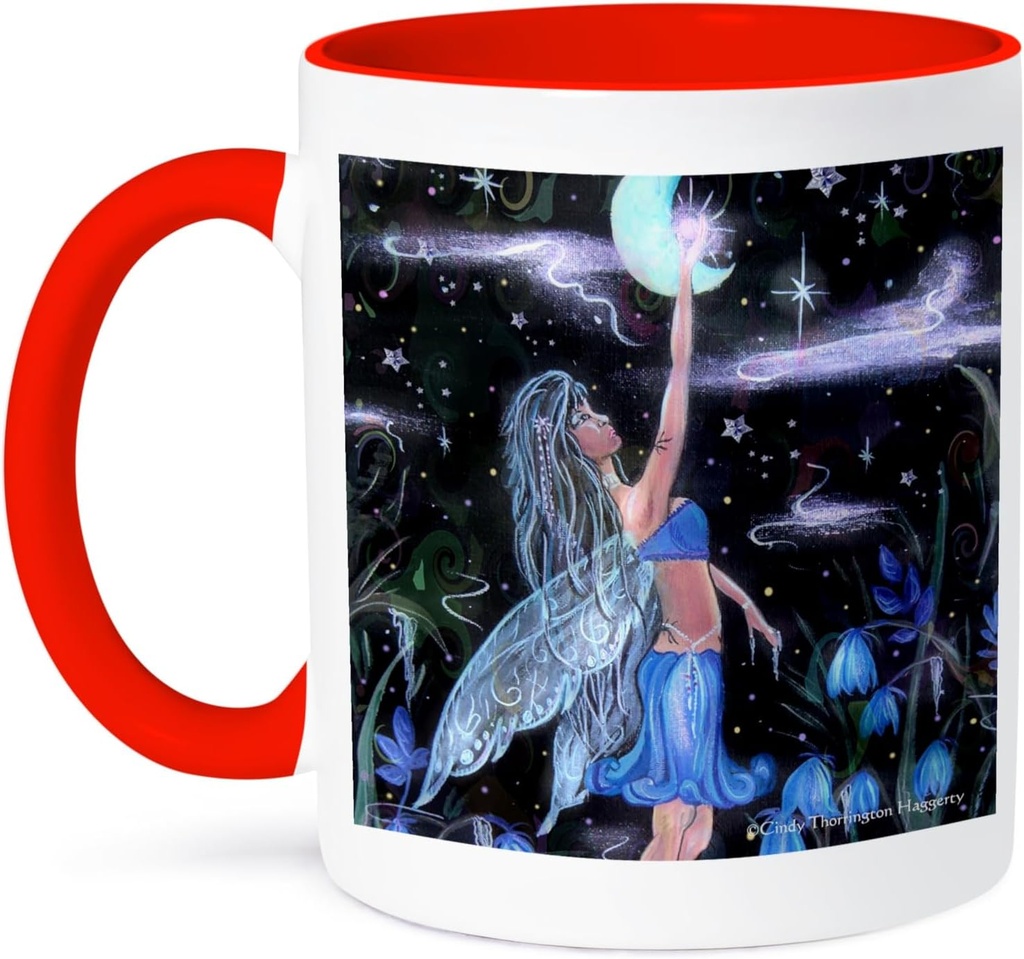 3dRose Bramble Ice Witch 15oz Two-Tone Red Mug