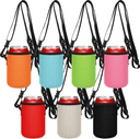7 Pieces 12oz Standard Can Sleeves with Shoulder Strap Can Covers Slim Insulated Beer Holder Non Slip Neoprene Beer Holder Colored Thermocoolers Insulators Sleeves for Drink Beverage Cup, 7 Colors