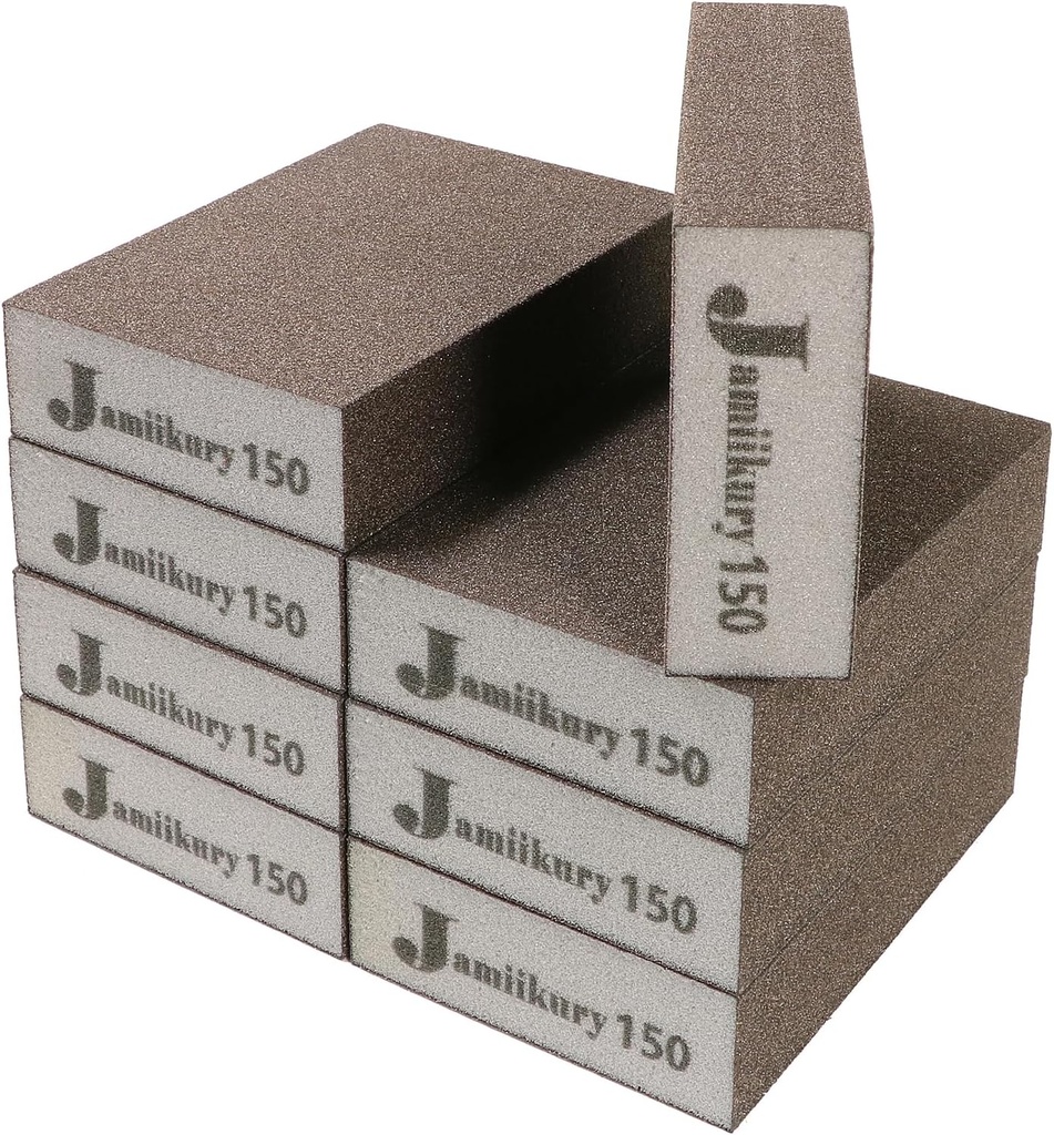 8Pcs 150 Grit Sanding Blocks, Jamiikury Fine Sanding Sponge Washable and Reusable, Wet Dry Sandpaper Sponge for Wood Metal FurniturePaint and Drywall