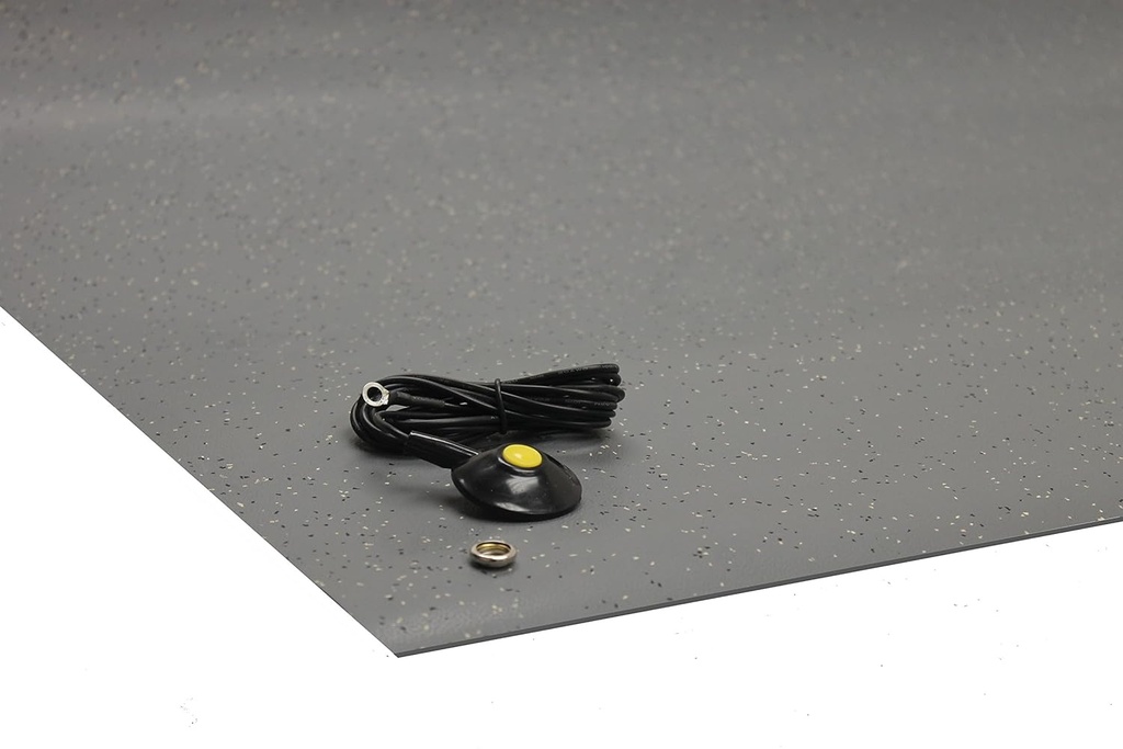 Dissipative,Conductive Anti Static ESD Rubber Floor Mat, Grey Speckled, 2 mil Thick- 36"x 60" (3' x 5')