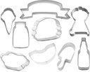 BBQ Grill Cookout Party Cookie Cutter 9 Piece Set from The Cookie Cutter Shop - BBQ Grill, Hamburger, Hot Dog, Mason Jar, Watermelon Cookie Cutters – Tin Plated Steel Cookie Cutters