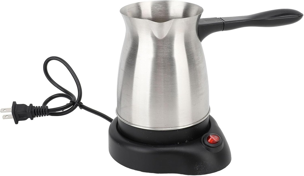 Yunir Turkish Coffee Maker, 600ml 110V Stainless Steel Turkish Coffee Pot with Dual System, Ergonomic Anti Scald Handle, 5 to 6 Cup, for Tea Milk