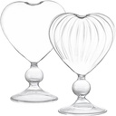 Cabilock 2pcs Cocktail Glasses Unique Wine Glasses Heart-shaped Romantic Juice Goblets