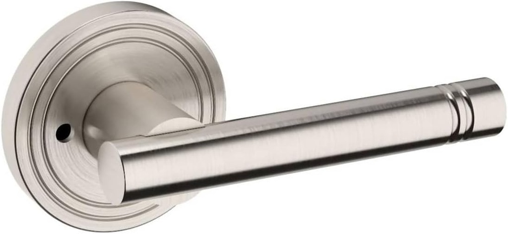 Baldwin 5138.PRIV 5138 Privacy Door Lever Set with 5047 Rose from The Estate Collection - Lifetime Satin Nickel