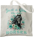 Horse Canvas Tote Bag - Horse Lover Gift, Canvas Shoulder Bag For Women