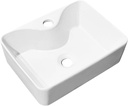 16 Inch Small Vessel Sink, 16" X 12" Rectangular Vessel Sink White Modern Porcelain Ceramic Above Counter Bathroom Sink