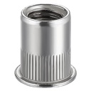 100Pcs Rivet Nut M10 Metric Stainless Steel 304 Finish Flat Head Rivnut Threaded Insert Nut Knurled Body
