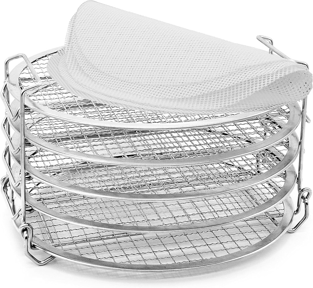 Reusable Silicone Dehydrator Sheets 5 PCS Compatible With Ninja Foodi Dehydrator - 8" Circle Non Stick Drying Herbs Chips Jerky Food Liner Mats Pressure Cooker