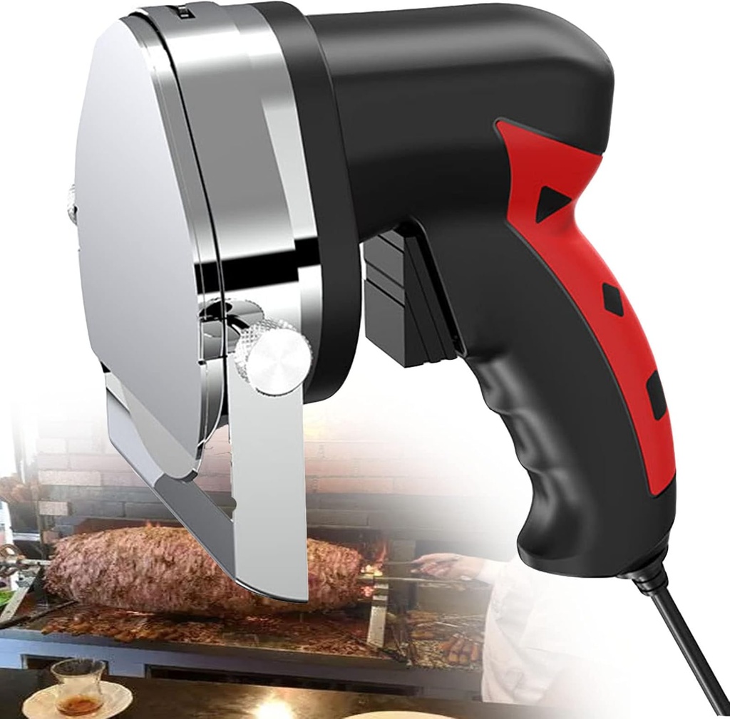 Electric Kebab Slicer Doner Kebab Cutter Shawarma and Gyros Cutter Kitchen Knife with 2 Blades Meat Slicer Food Processors