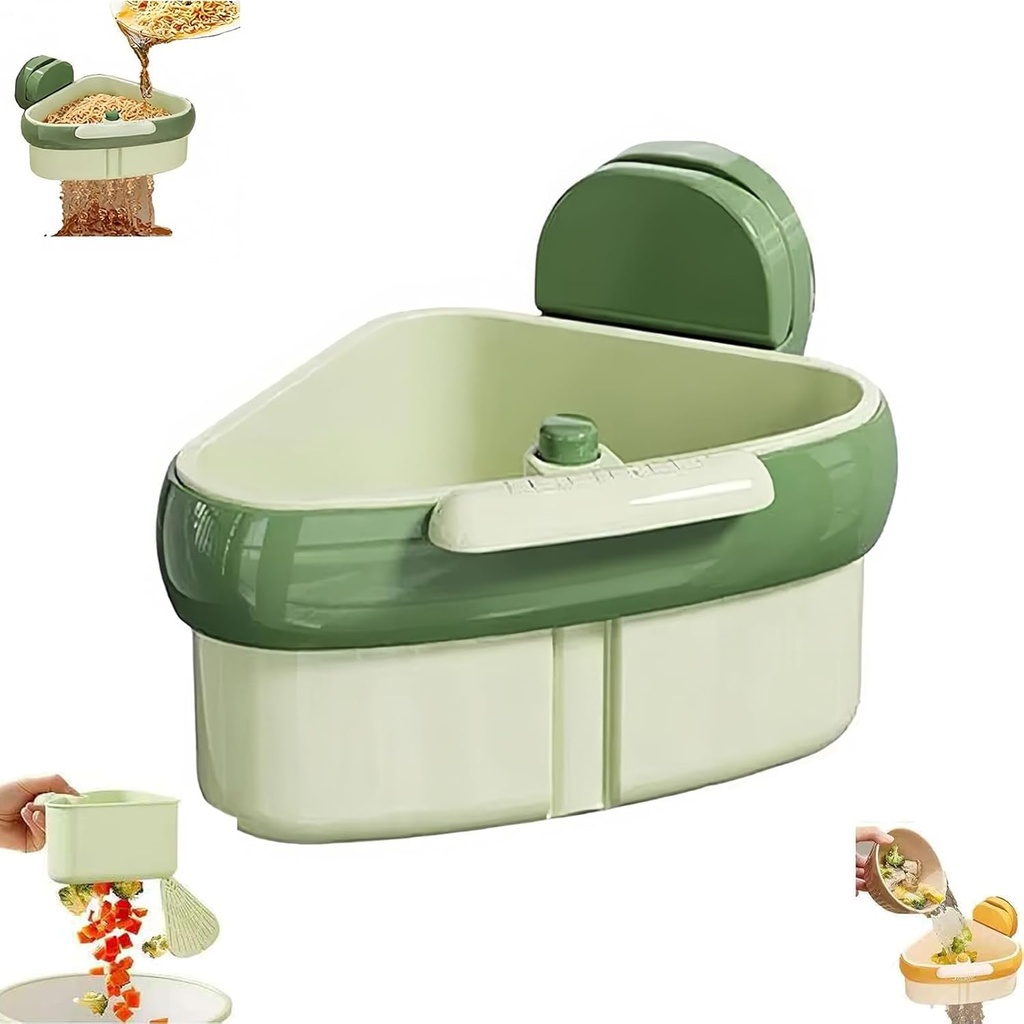 Sink Strainer Basket, New Upgraded Suction Cup Press Sink Drainer Basket Hanging Kitchen Sink Strainer Basket, for Food Waste, Sink Protectors for Kitchen Sink (Green 1 Pcs)