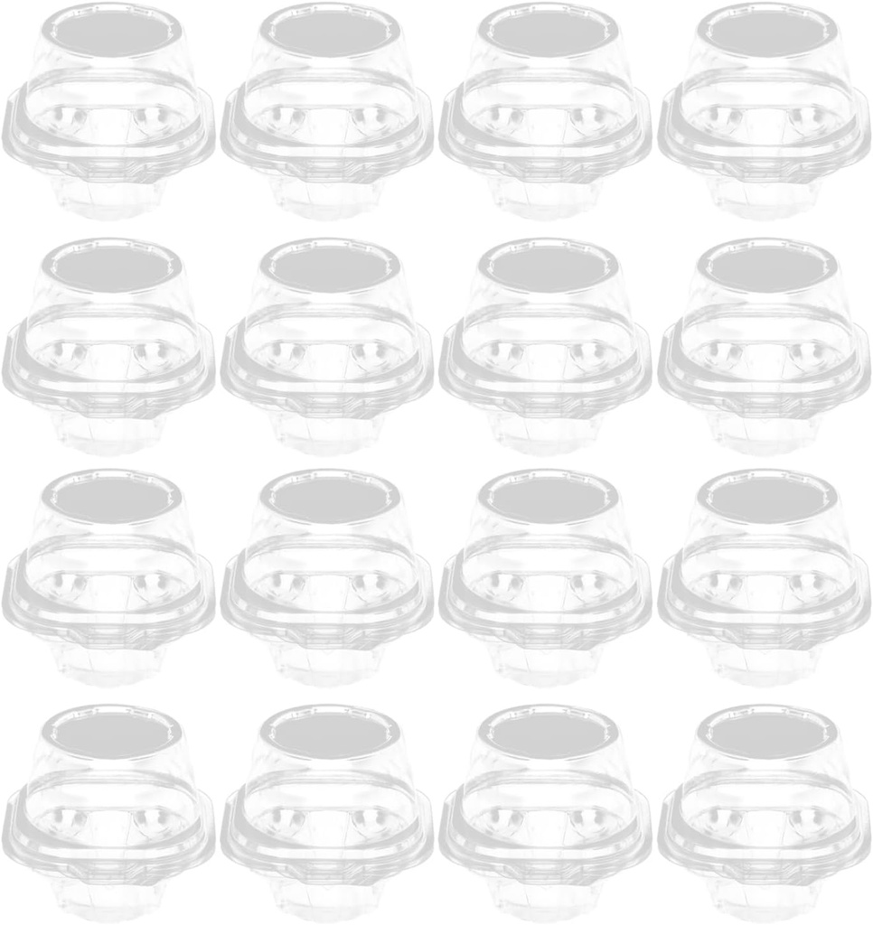 50pcs Plastic Cake Boxes Airtight Dome Lids for Muffins and Desserts Single-serve Dessert Containers for Parties and Events