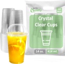 14 oz Cups, 150 Pack | Iced Coffee Go Cups and Dome Lids | Cold Smoothie | Plastic Cups with Dome Lids | Clear Plastic Disposable Pet Cup | Ideal for Coffee, Parfait, Juice, Soda, Cocktail, Party Cups