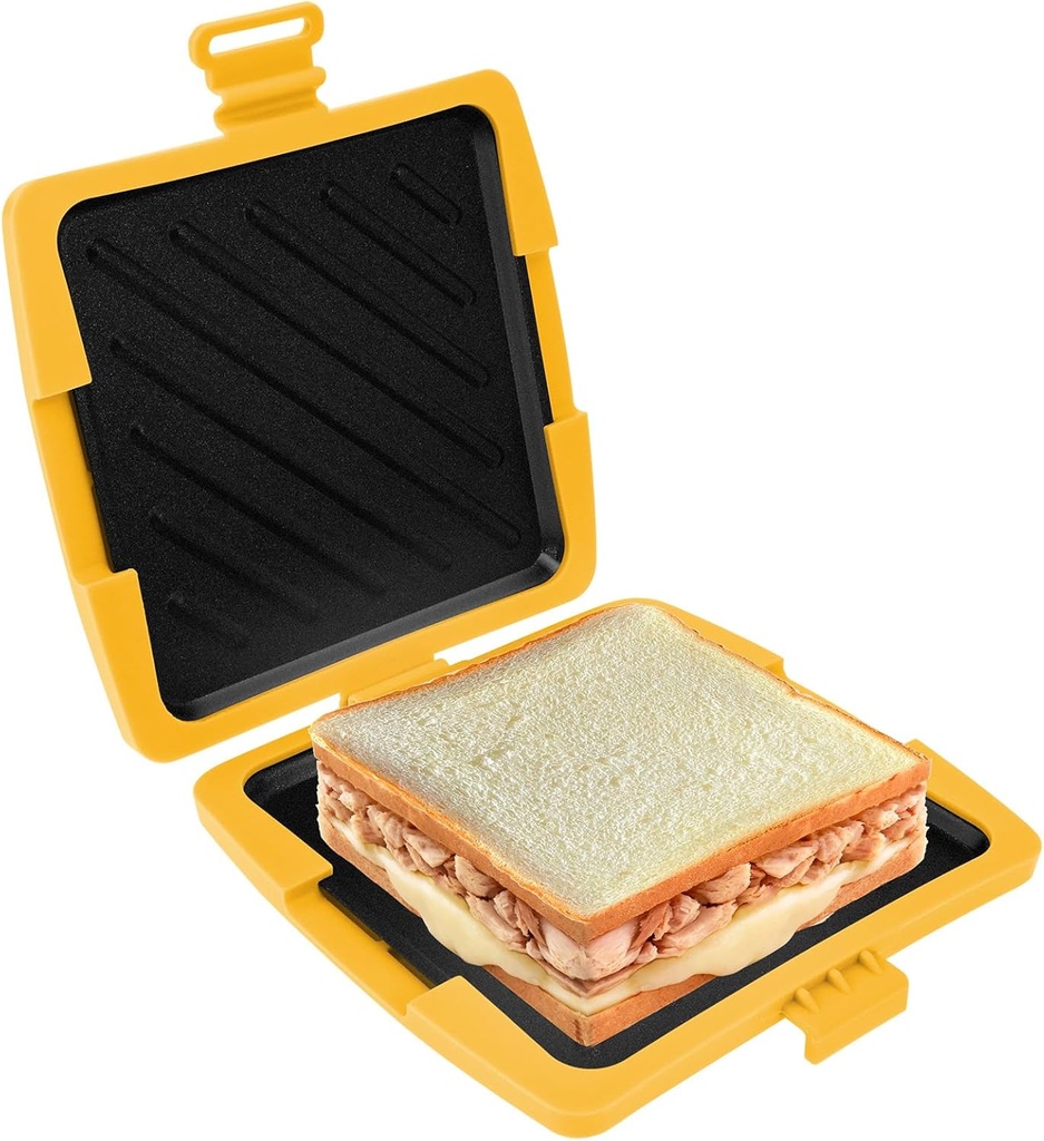 Microwave Sandwich Maker, Panini Press Sandwich Maker, Microwave Toastie Fast Cooking for Home Traveling Office Dormitory (Orange)