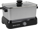 West Bend Versatility Slow Cooker Large Capacity Non-stick Cooking Vessel & Variable Temperature Heating Base Includes Travel Lid and Storage Bag, Range and Oven-Safe Cooking Pot, 6-Quart, Silver
