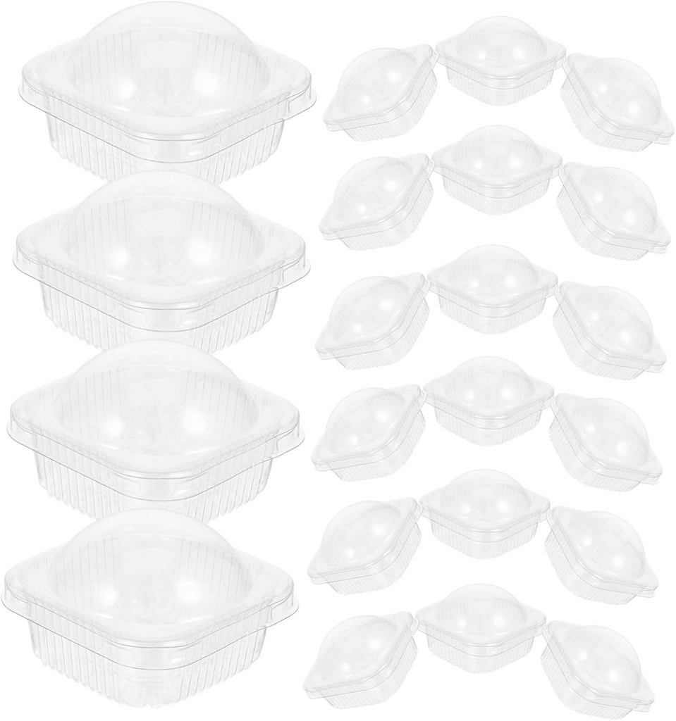 Cabilock 50pcs Attractive Cupcake Muffins Box Plastic Macaron Packaging Individually Cupcake Holders Versatile Muffin Containers