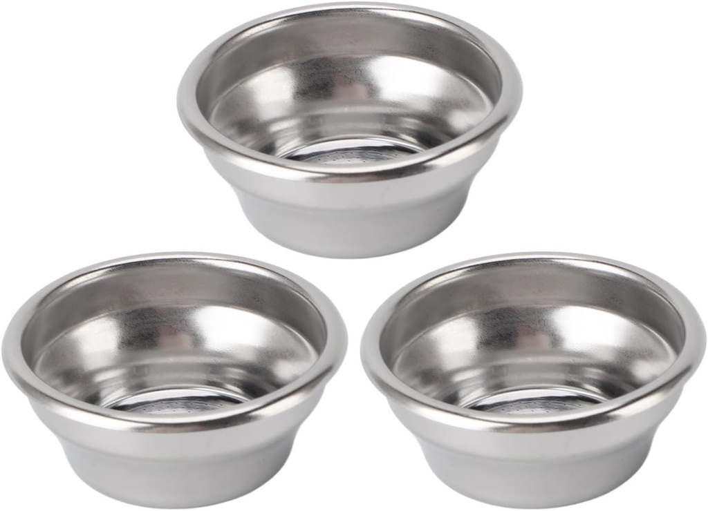 3pcs 54mm Coffee Filter Basket, Triple Non Pressurized Stainless Steel Basket Precise Tapered Profile for Consistent Espresso s Filter Fits Most 54mm Portafilter Tamper
