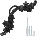 Biaungdo 6 Pcs Vintage Cabinet Pulls Handles, Shabby Chic Drawer Handles European Style Dresser Pulls Vintage Antique Furniture Handles Hardware for Dresser Drawer(2-1/2 Inch Hole Center, Black)