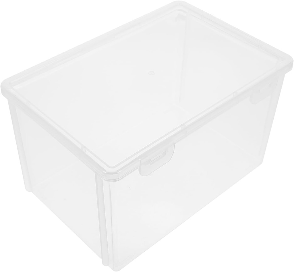 ​UPKOCH Clear Plastic Bread Box - 8.4" Transparent Countertop Organizer with Locking Lid, Airtight Storage Container for Toast, Bagels, Refrigerator (21x15x13cm)​​