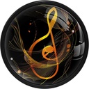 4-Pc Round Drawer Pulls and Knobs,Handles for Cabinets and Drawers,Colored Music Notes Closet Door Knobs