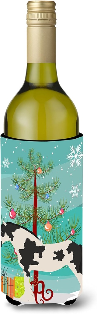 Caroline's Treasures BB9279LITERK Cyldesdale Horse Christmas Wine Bottle Hugger, Teal Bottle Cooler Sleeve Hugger Machine Washable Collapsible Insulator Beverage Insulated Holder