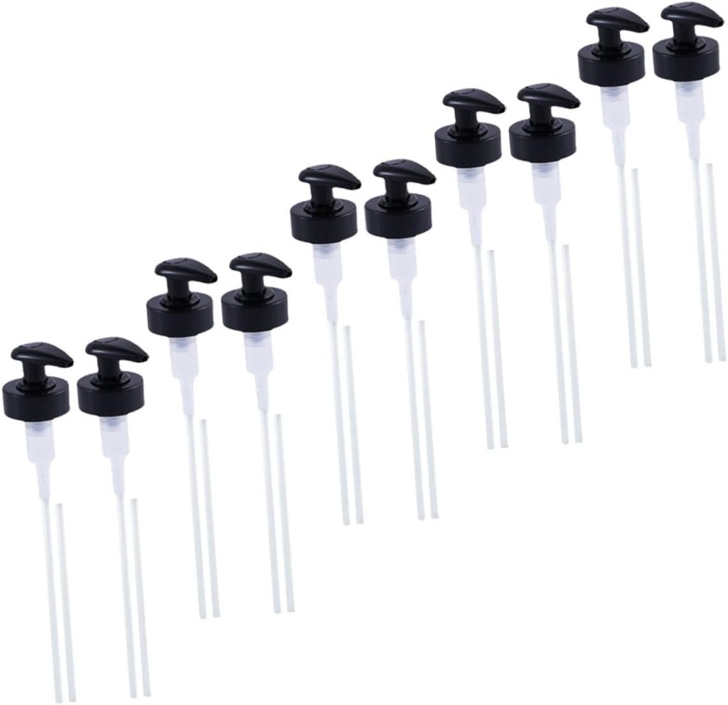 MERRYHAPY 12sets Oyster Sauce Squeezer Pump Ketchup Press Nozzle Pp Mini Sauce Dispenser for Bottle Upgrade