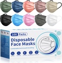 Disposable Face Mask For Adults - Travel Essentials, 100 Pack Individually Wrapped, 4 Ply Protection,Safety Masks Disposable