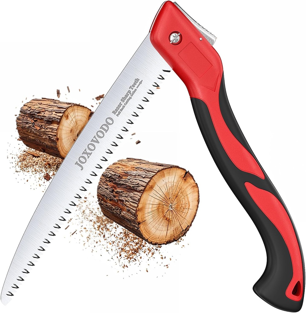 10 Inch Folding Saw Laser-Cut Teeth Pruning Saw for Tree Trimming, D2 Steel Hand Saws for Wood Cutting, 7 TPI Wood Saws Hand For Camping, Bushcraft, Gardening, Outdoor, Heavy-duty Garden Tool
