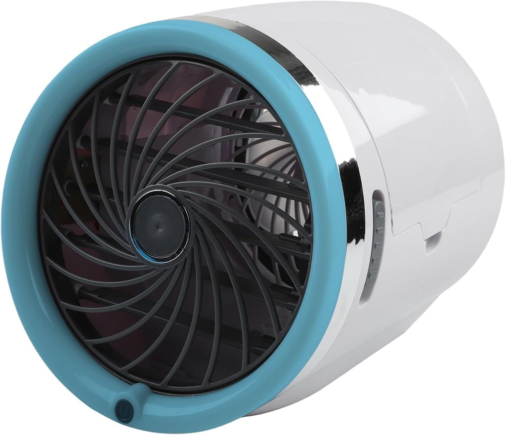 3-Speed Portable Air Cooler Fan with Reusable Ice Packs, Adjustable Directional Vent, and Colorful LED Lighting for Personal, Room, or Office Use
