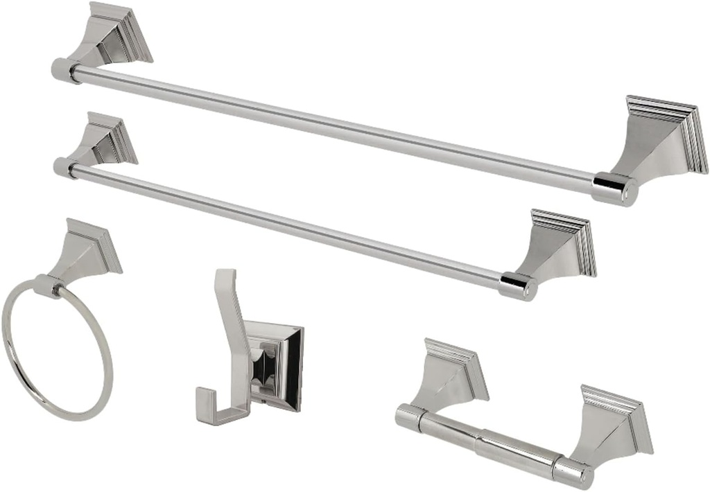 Kingston Brass BAHK61212478PN Monarch Bathroom Hardware Set, Polished Nickel,24 x 3.19 x 2.31