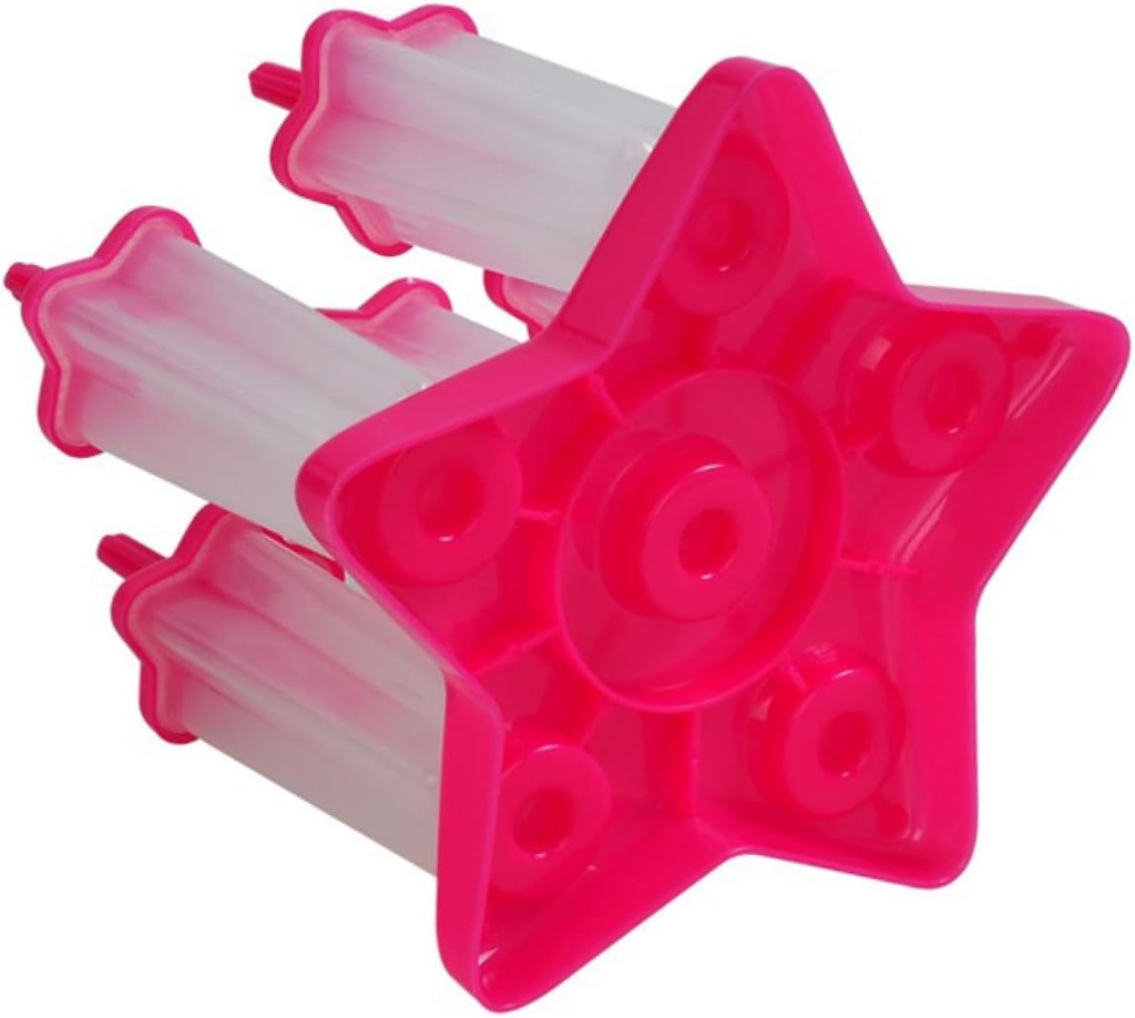 BESTYASH Cell Star Shaped Ice Lolly Makers with Base Reusable DIY Ice Pop Molds for Healthy Chilled Treats Food-grade PP Rosy Color Easy to Clean and Use