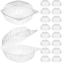 PRETYZOOM 100Pcs Clear Cupcake Holders Individual Cake Slice Containers Sturdy Pet Cupcake Boxes Snap Closure for Desserts Burgers and Salads Safe