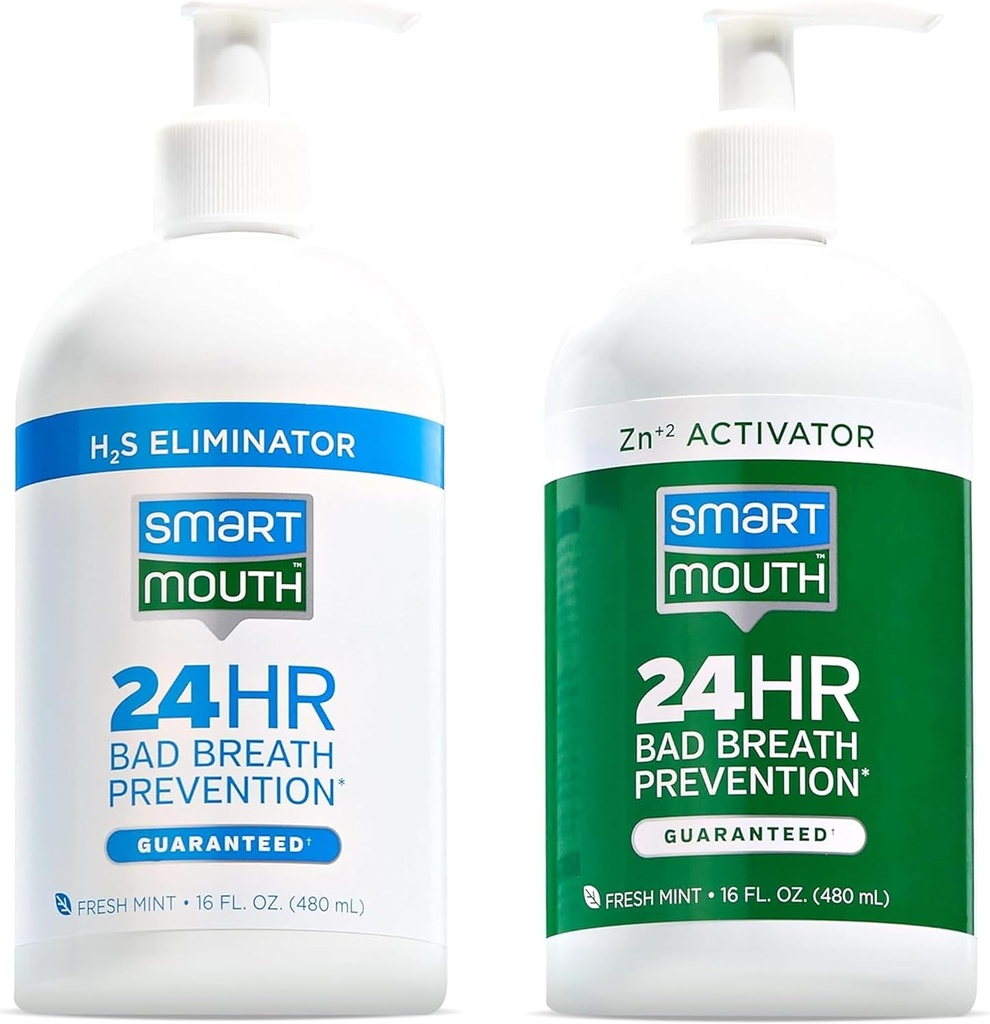 SmartMouth Original 2-Bottle Activated Mouthwash with Pumps, Bad Breath Support, 32 fl oz