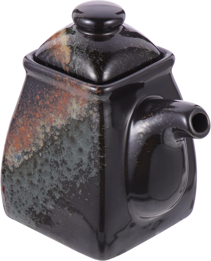 Alipis Ceramic Soy Sauce and Vinegar Dispenser Hand-painted Design Kitchen Storage Pot for Sushi Condiments and Table Use and Stylish Japanese Ceramic Container