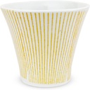 J-kitchens PNO607802 Dinner Cup, Yumo Rice Bowl, 4.6 fl oz (130 cc), Striped, Yellow