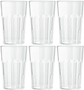 Lot de 6 verres gobelets en plastique transparent empilables 400ml