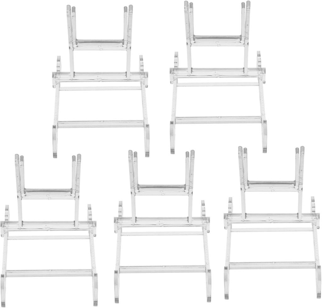5pcs Adjustable Display Stands Trapezoid Plate Storage Racks for Plates for Organizing Kitchenware and Event Decor