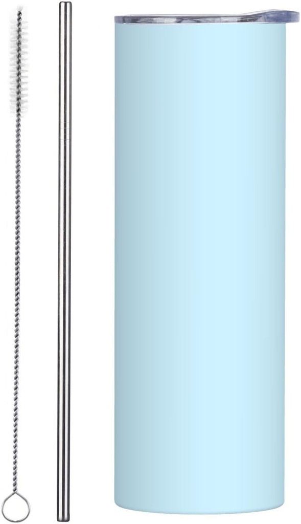 20ozSolid color small fresh stainless steel straw lid cup, double-layer stainless steel, can be drunk directly or with a straw