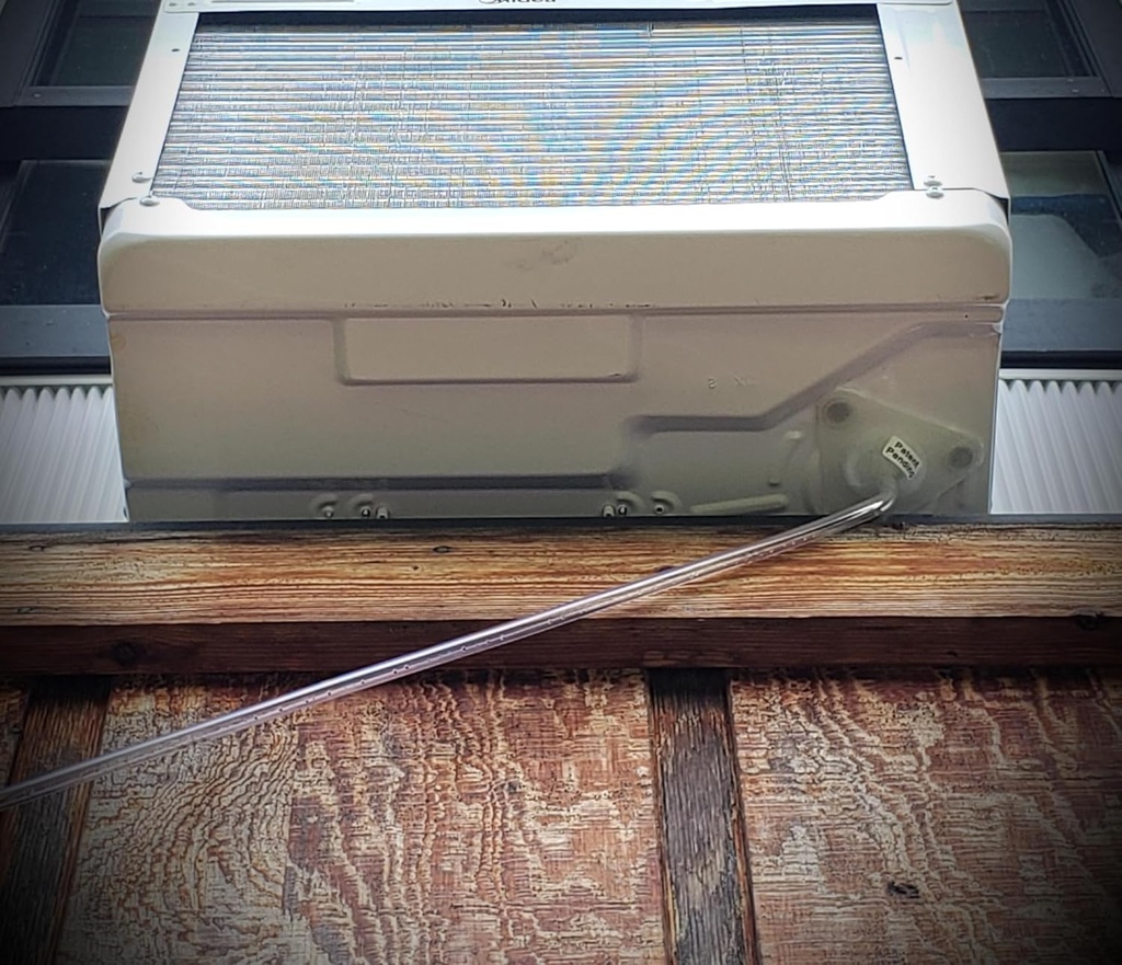 UPGRADED FOR 2025! Magnetic Universal Window Air Conditioner Drain Kit PATENTED AC Drip Line Condensate Hose Funnel Connector Fitting with Clear Tubing for Window AC and Mini Split Units (3ft Kit)