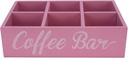 Coffee Station Organizer, Paulownia Wood Pink Box Tea Bag Dispenser,6 Compartments, for Home Office Decor and Storage Coffee Pods Holder