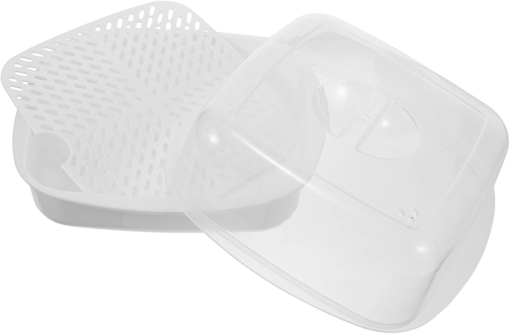 Microwave Oven Steamer Rack White Food Steamer Holder for Rice Eggs Vegetables Meat Fish Cooking and Heating Microwave Safe Easy to Clean Eco Friendly Material