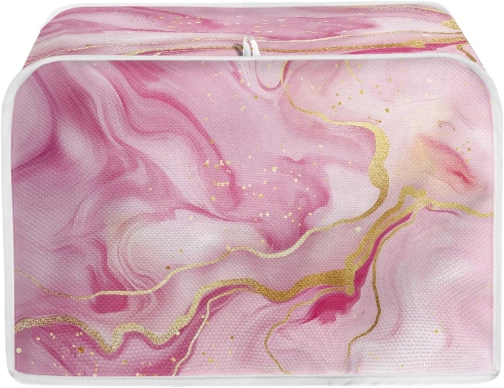 Marble Pink Toaster Cover, 2 Slice Toaster Cover, Small Appliance Covers, Waterproof Bread Machine Cover, Dust and Fingerprint Protection, Kitchen Organization and Storage