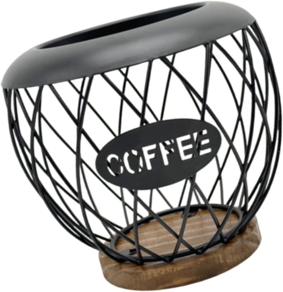 Coffee Pod Holder Organizer Counter Decor Capsule Cage Coffee Capsule Storage Basket Storage Container for Home Cafe Hotel, Black