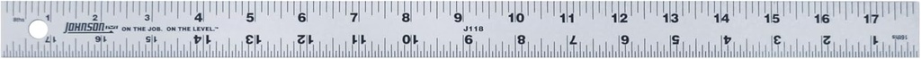 Johnson Level & Tool J118 Aluminum Rule, 18", Silver, 1 Rule