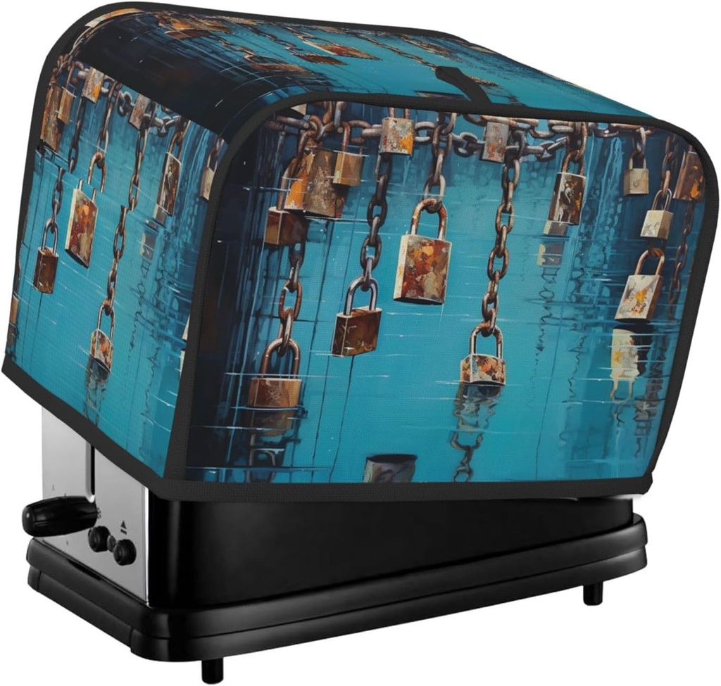 Padlock 2 Slice Toaster Covers Bread Machine Cover Quilted Dustproof Fingerprint Protectors Small Washable Appliance Cover Bread Maker Dust Protection Universal Size