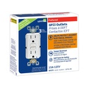 Leviton Smartest Self-Test SmartlockPro Slim GFCI Tamper-Resistant Receptacle with LED Indicator (3 Pack), GFTR1-3W, White