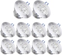10 Pack,Pocketman 110V 5W Dimmable LED Ceiling Light Downlight,Cool White Spotlight Lamp Recessed Lighting Fixture,with LED Driver