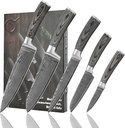 Wakoli EDIS Damascus 5-Piece Knife Set – Japanese Style Kitchen Knives | Genuine Damascus Steel Blades with VG10 Core | Ergonomic Micarta Handles | Professional Chef Knife Set in Gift Box